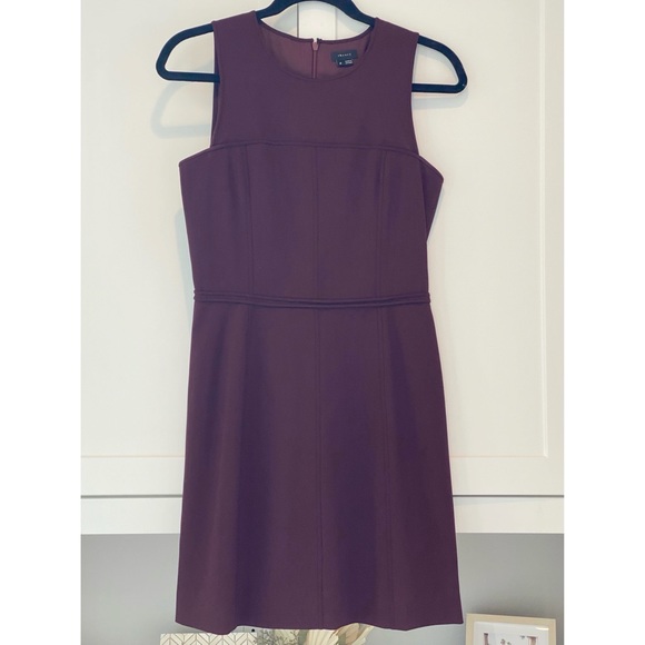 Theory maroon sheath structured A line dress - Picture 3 of 9